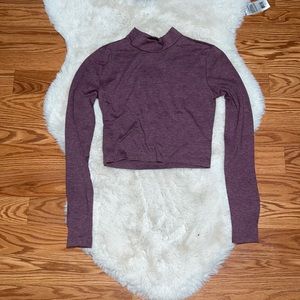 Purple turtle neck crop top